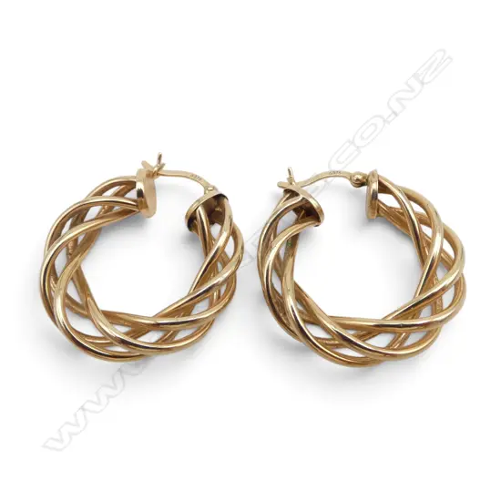 PR 9CT HOOP EARRINGS, 4.5gms