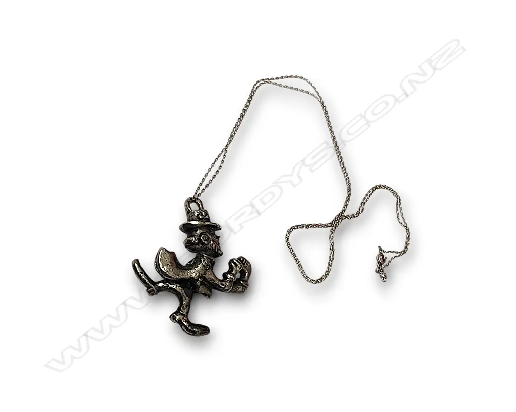 STERLING SILVER CHAIN W NOTRE DAME FIGHTING IRISH LEPRECHAUN MASCOT PENDANT Image 1++