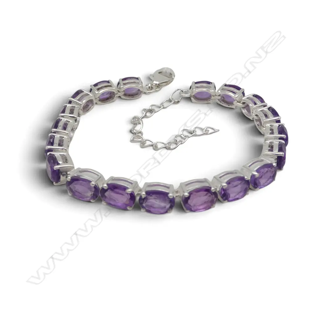 SILVER AMETHYST BRACELET Image 1++