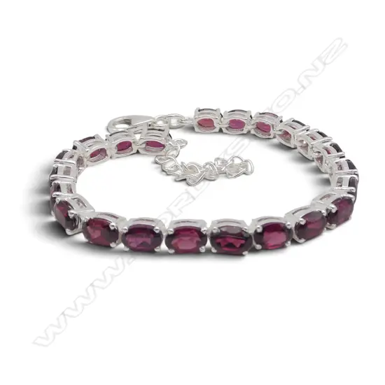 SILVER & GARNET BRACELET