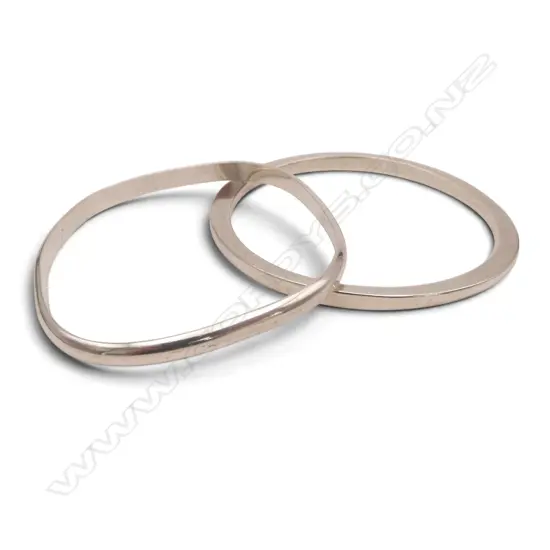 TWO SILVER BANGLES 66gms