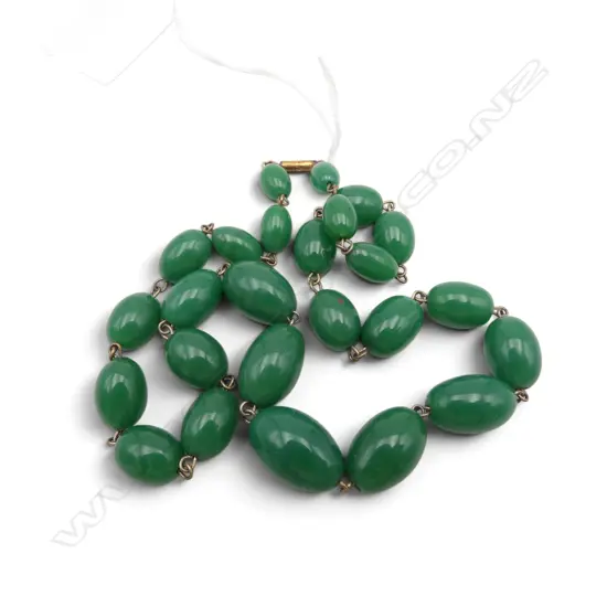 GREENSTONE BEAD NECKLACE L.210mm