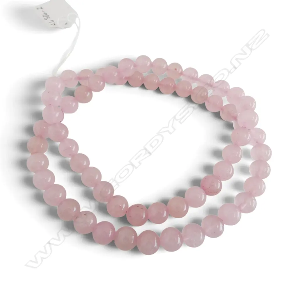 STRING ROSE QUARTZ BEADS, L.600mm Image 1++