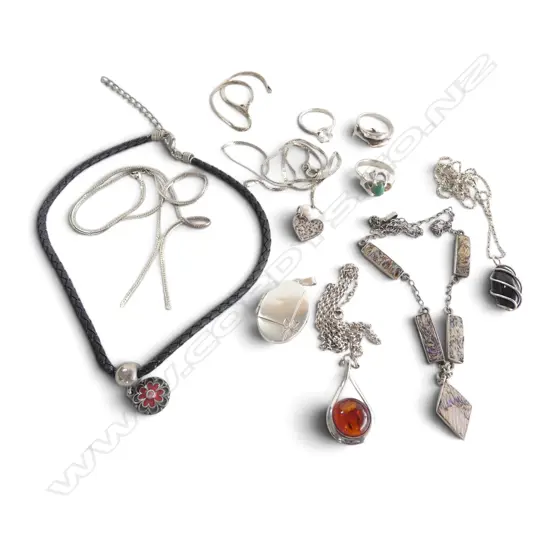 ASST. STG SILVER JEWELLERY, 55gms