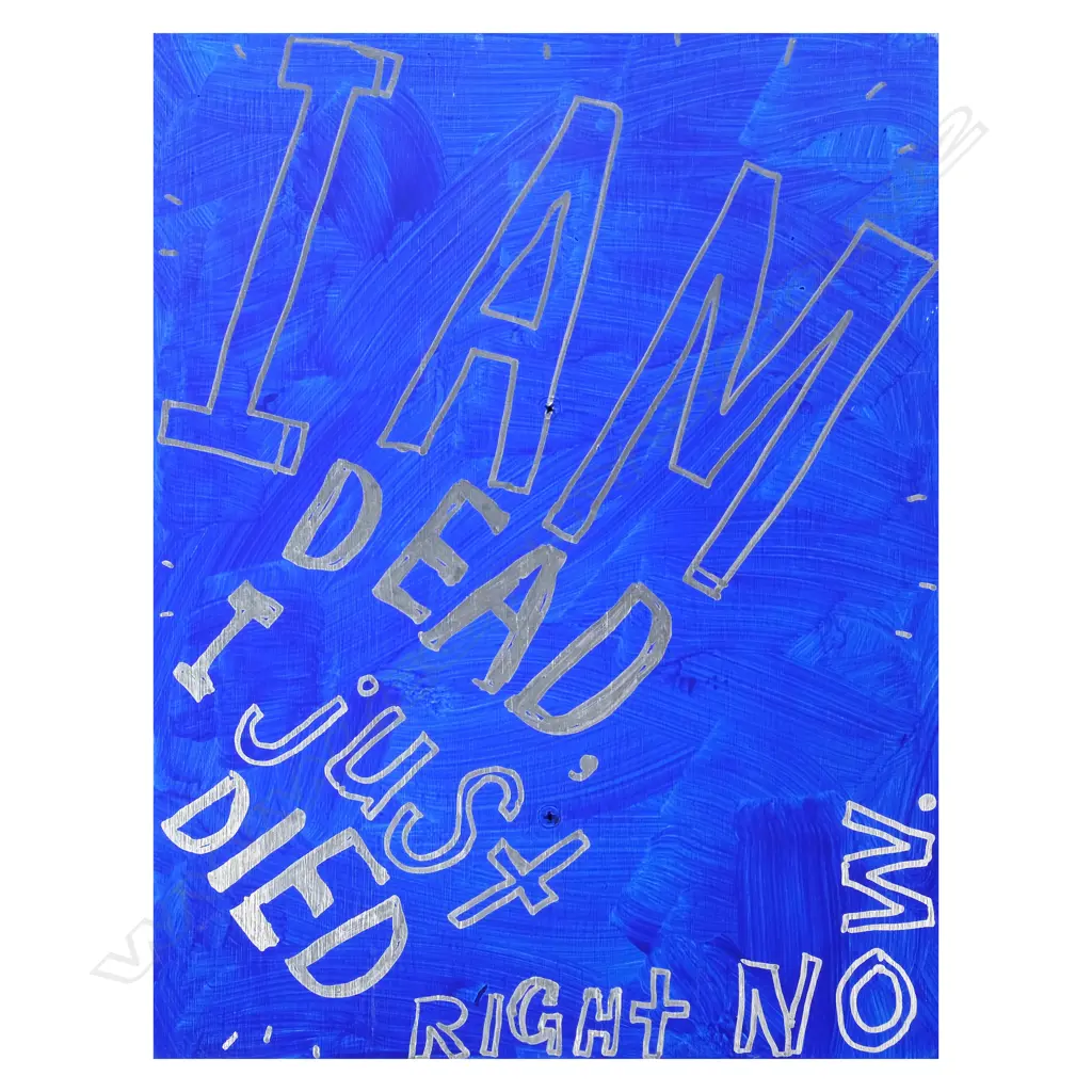 John Reynolds (b. 1956) - I AM. oil pen & acrylic on picket sign Image 1++