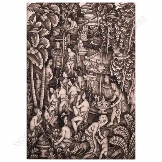 Artist Unknown - Fine Batuan Painting - ink & wash c.1930s