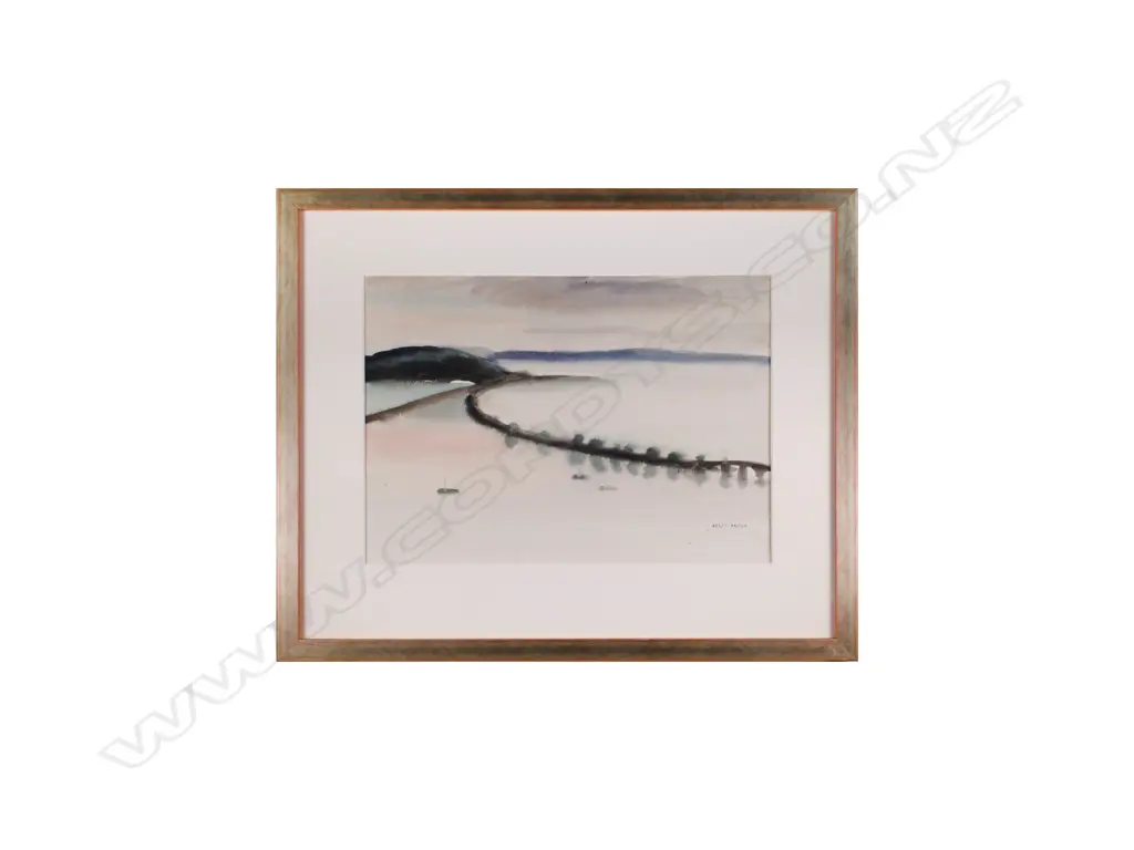 Helen Brown (1917-1918) - Tamaki Drive (Auckland) watercolour Image 1++