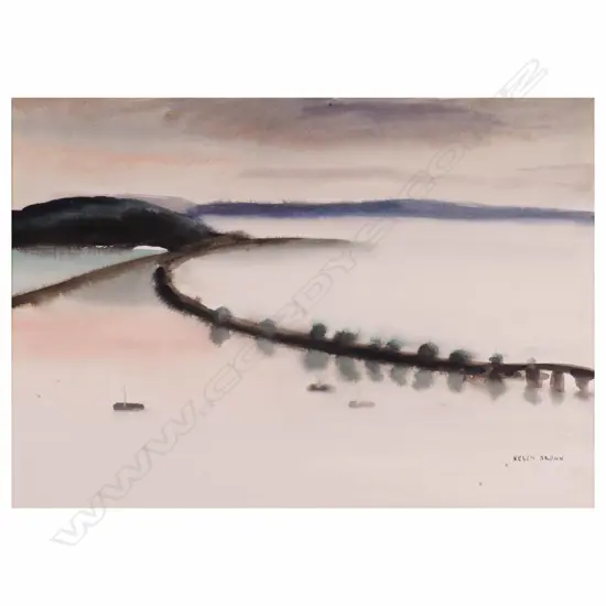 Helen Brown (1917-1918) - Tamaki Drive (Auckland) watercolour