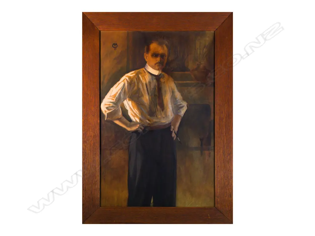Axel Bernhard Kleimer (1881 - 1945). Self Portrait. Watercolour & Gouache. 1909 Image 1++