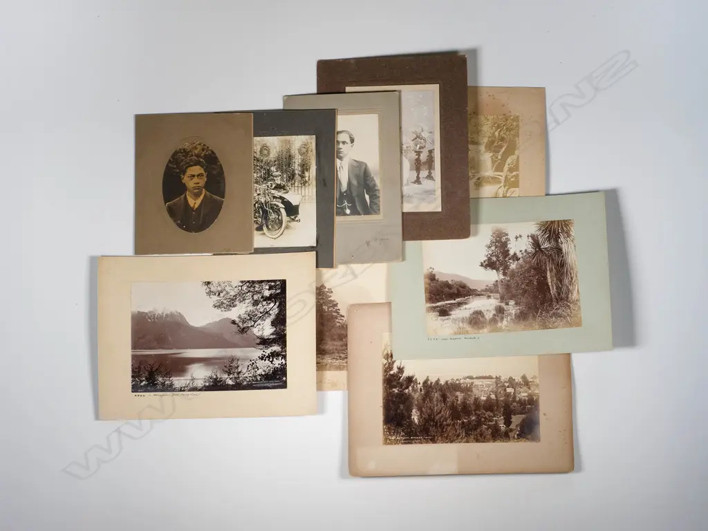 9 Assorted New Zealand Antique Photographs incl. Burton Bros Image 1++