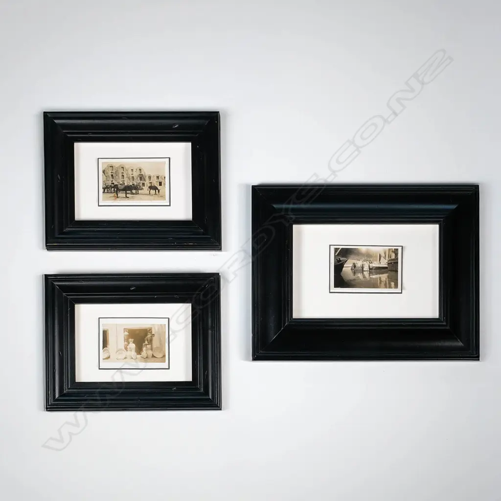 John Weeks  (1886-1965) - Three Framed Albumen Photographs 'Dhows' 'Pots' 'Tunisian Granaries' Image 1++