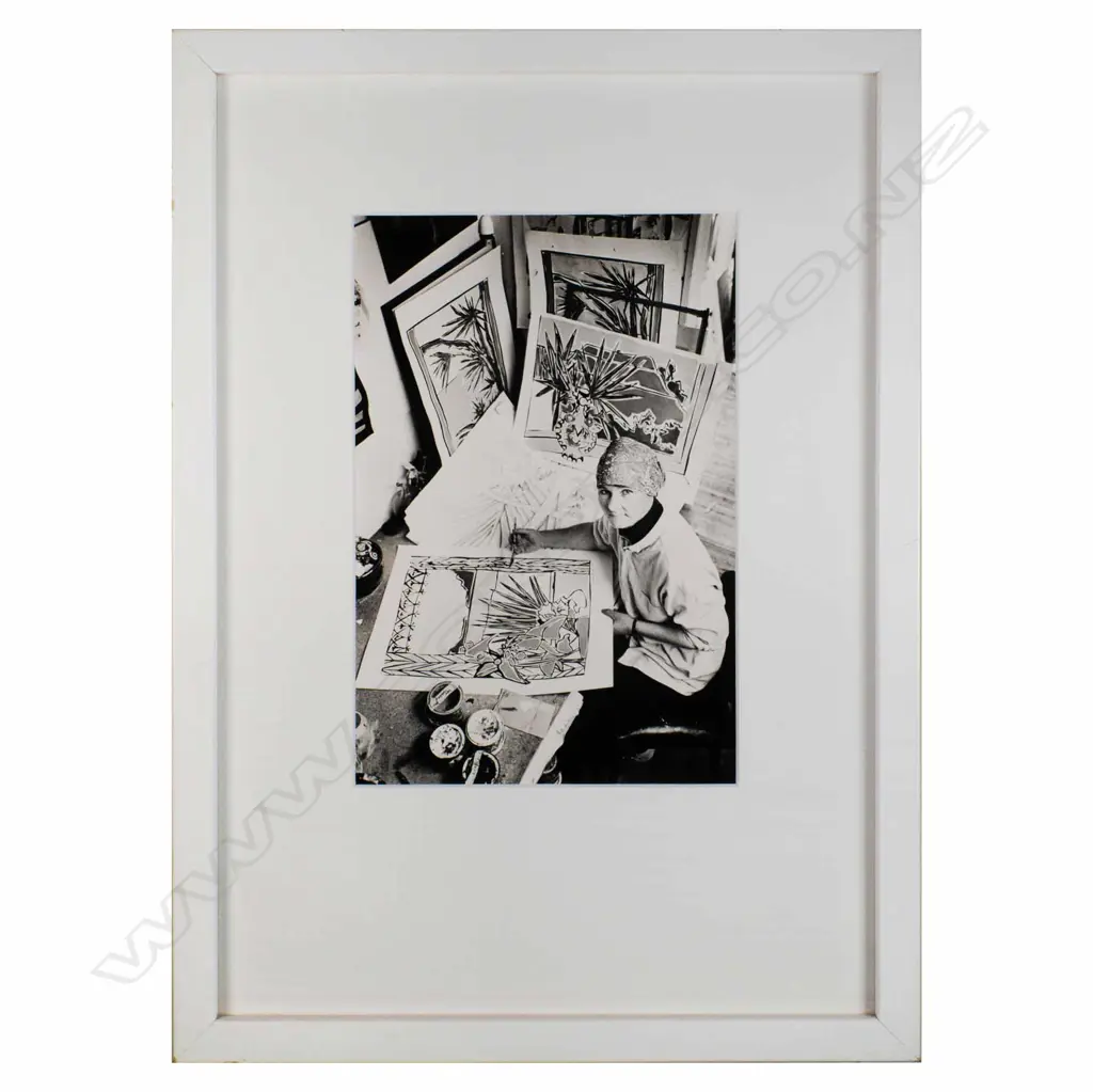 Claudia Pond Eyley in Her Studio - Photographer Unknown - Silver Gelatin Photograph. c. 1986 Image 1++