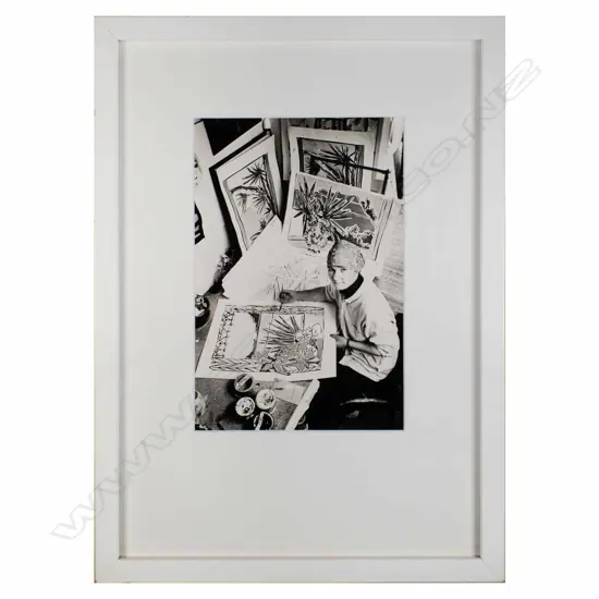 Claudia Pond Eyley in Her Studio - Photographer Unknown - Silver Gelatin Photograph. c. 1986