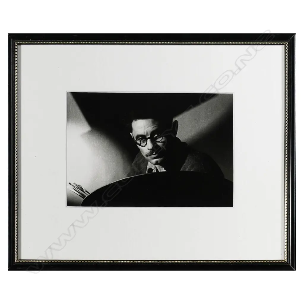 Russell Clark with easel and brushes - silver gelatin photograph Image 1++