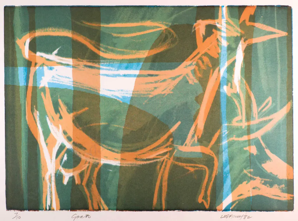Les Finch (1940-1983) - Goat - Handmade Screenprint 7/10. 1982 Image 1++