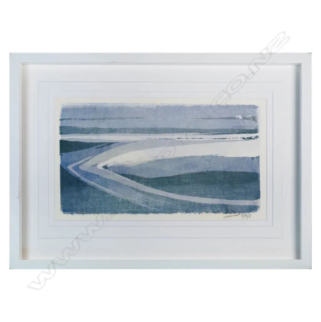 Les Finch (1940-1983) - Blue Coastline - handmade screenprint 5/8. 1969 Image 1++