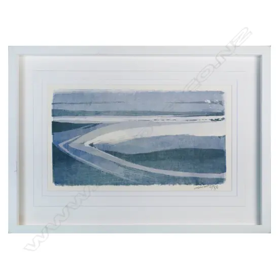 Les Finch (1940-1983) - Blue Coastline - handmade screenprint 5/8. 1969