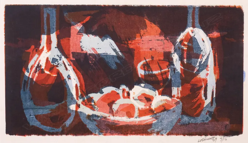 Les Finch (1940-1983) - Still Life - Handmade Screenprint 7/10. 1969 Image 1++