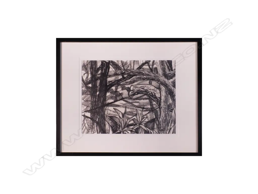 Garth Tapper (1927-1999). Takatu (Near Leigh). Charcoal. 1986 Image 1++