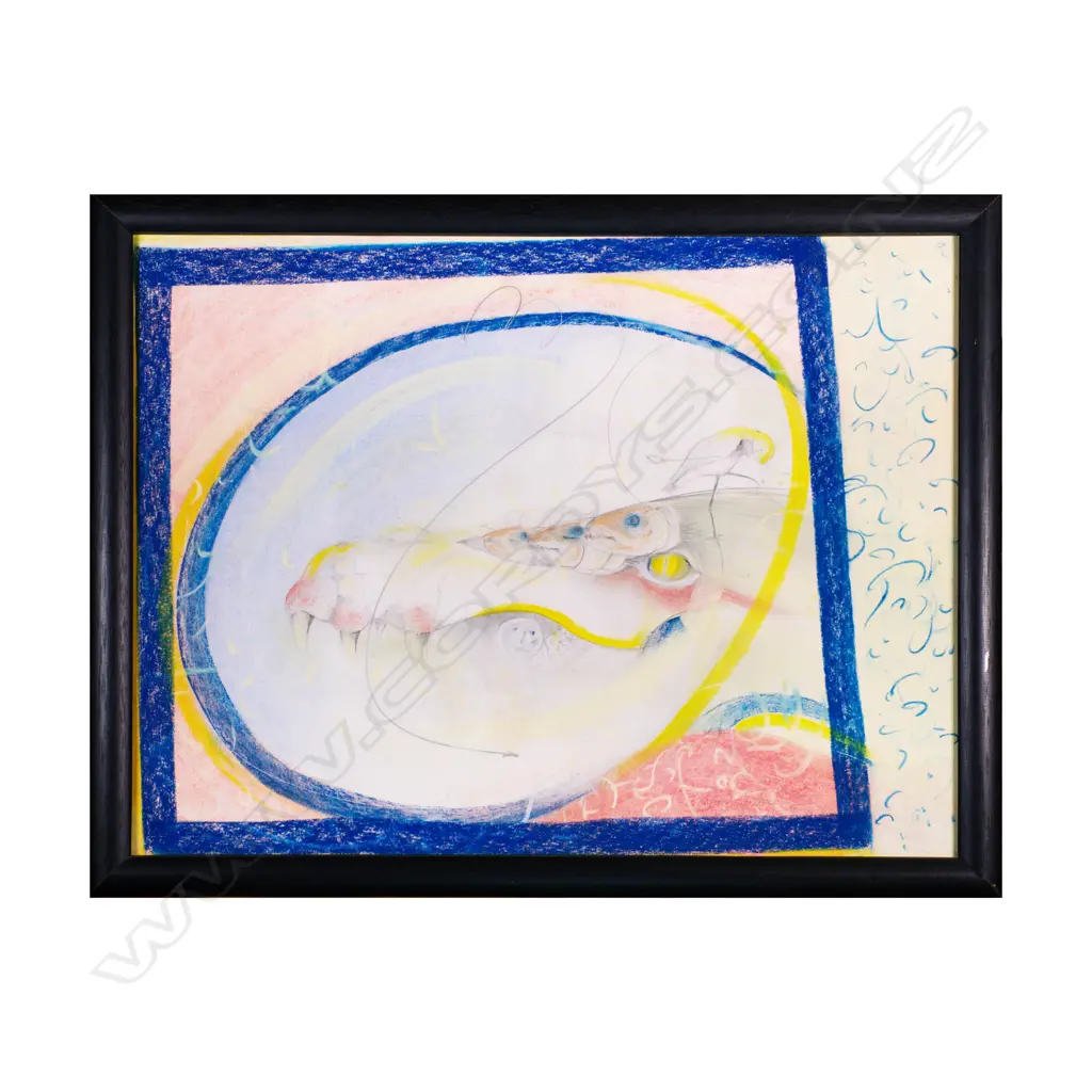 Robert Franken (b. 1946) untitled (My Journey Across the Styx?) - pastel & graphite. 1977 Image 1++