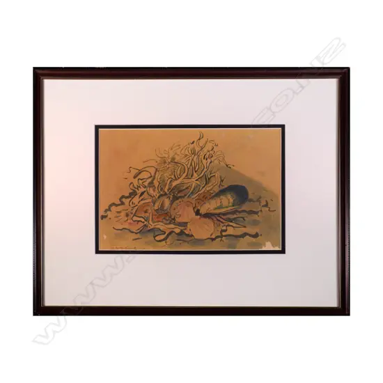 T. A. McCormack (1883-1973). Still Life with Mussels & Clams. Ink & Watercolour