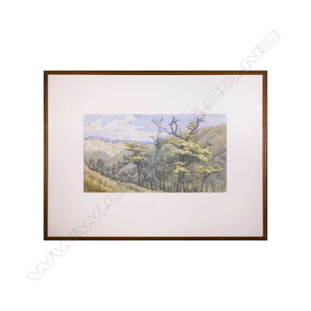 John L. Moore (1897-1965) Near Havelock North. Watercolour. 1937 Image 1++