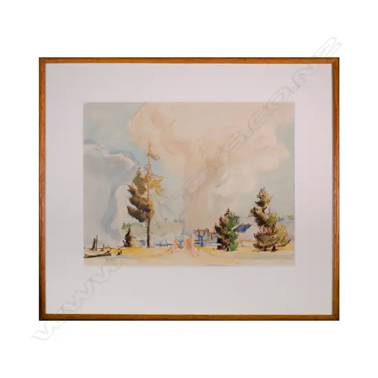 Reg Waghorn (1898-1987) - Early Days Wairakei - Watercolour. 1955