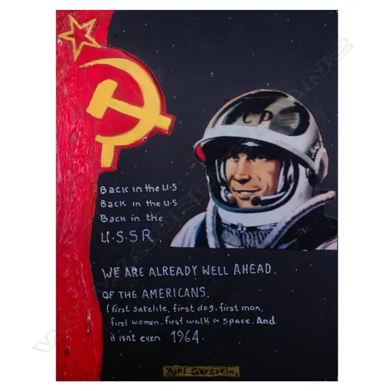 John Sturgess (b.1956) - Back in the U.S.S.R - mixed media on board c. 2018