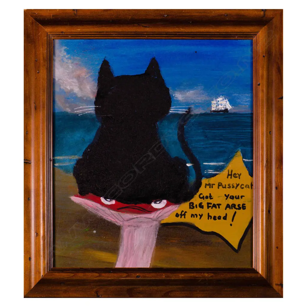 John Sturgess (b.1956) - Hey Mr. Pussycat! (Angry Mushroom) - acrylic. 2025 Image 1++