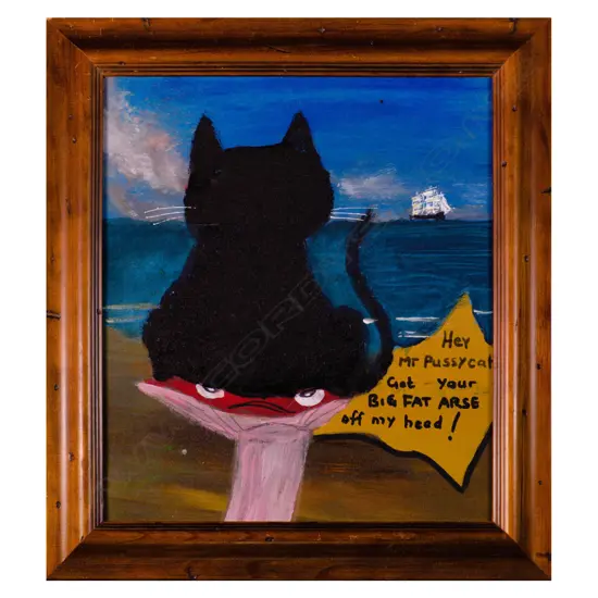 John Sturgess (b.1956) - Hey Mr. Pussycat! (Angry Mushroom) - acrylic. 2025