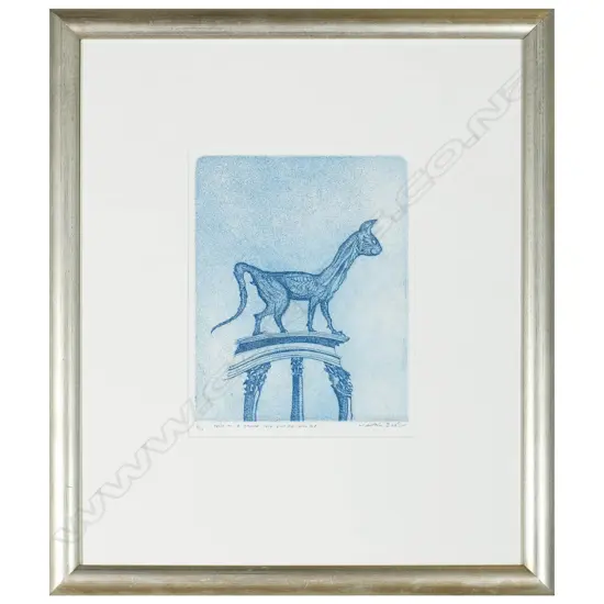 Barry Cleavin (b. 1939) - Felis on a Stone Cold Entablature - colour etching 3/15. 2002