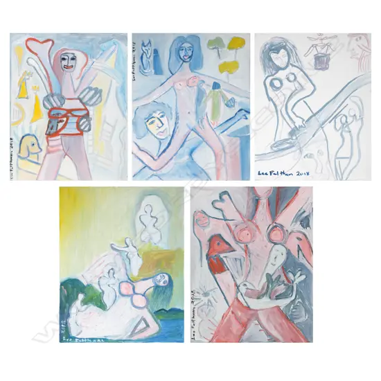 Lee Feltham - Abstract Nude Quintych - acrylic on canvas. 2018