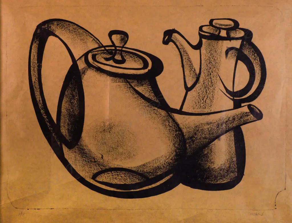 Roy Cowan (1918-2006) - Tea & Coffee Pots - lithograph 1/1 Image 1++