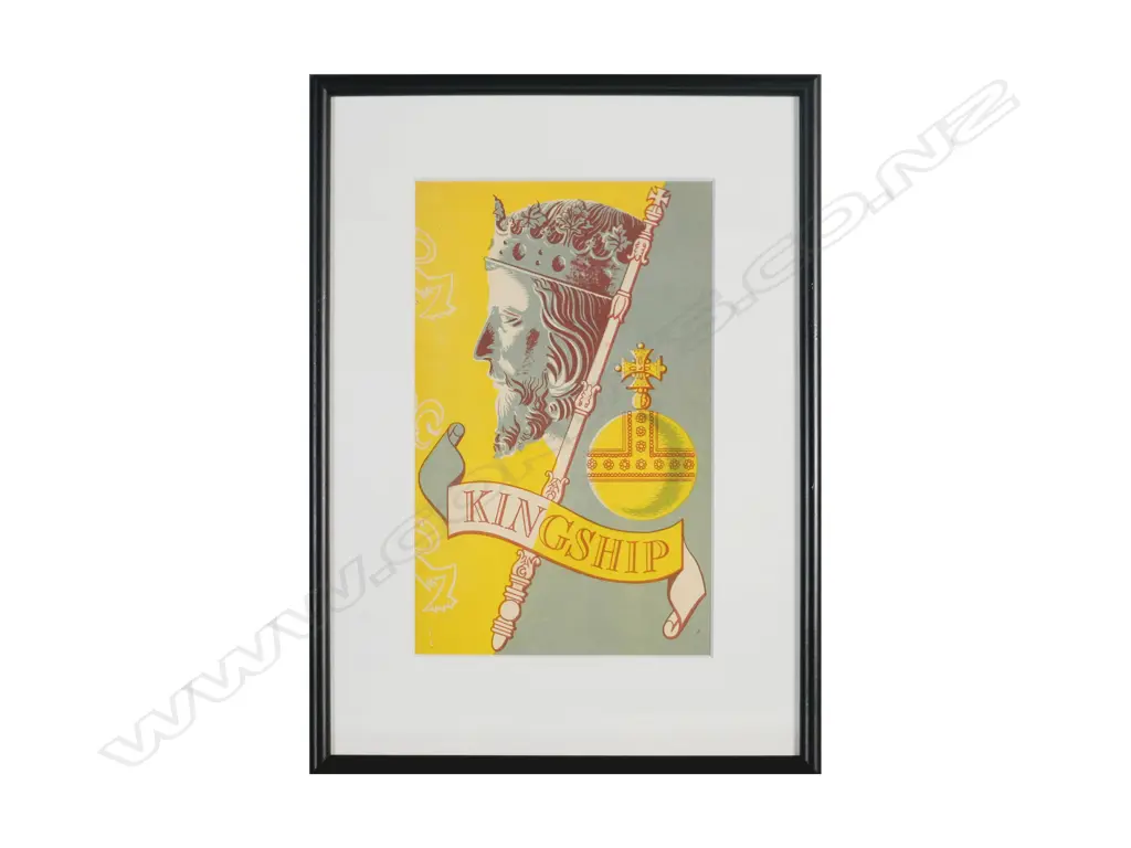 E. Mervyn Taylor (1906-1964) - Kingship - Post Primary School Bulletin Lithographic Cover Image 1++
