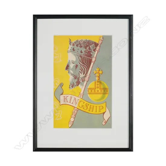E. Mervyn Taylor (1906-1964) - Kingship - Post Primary School Bulletin Lithographic Cover