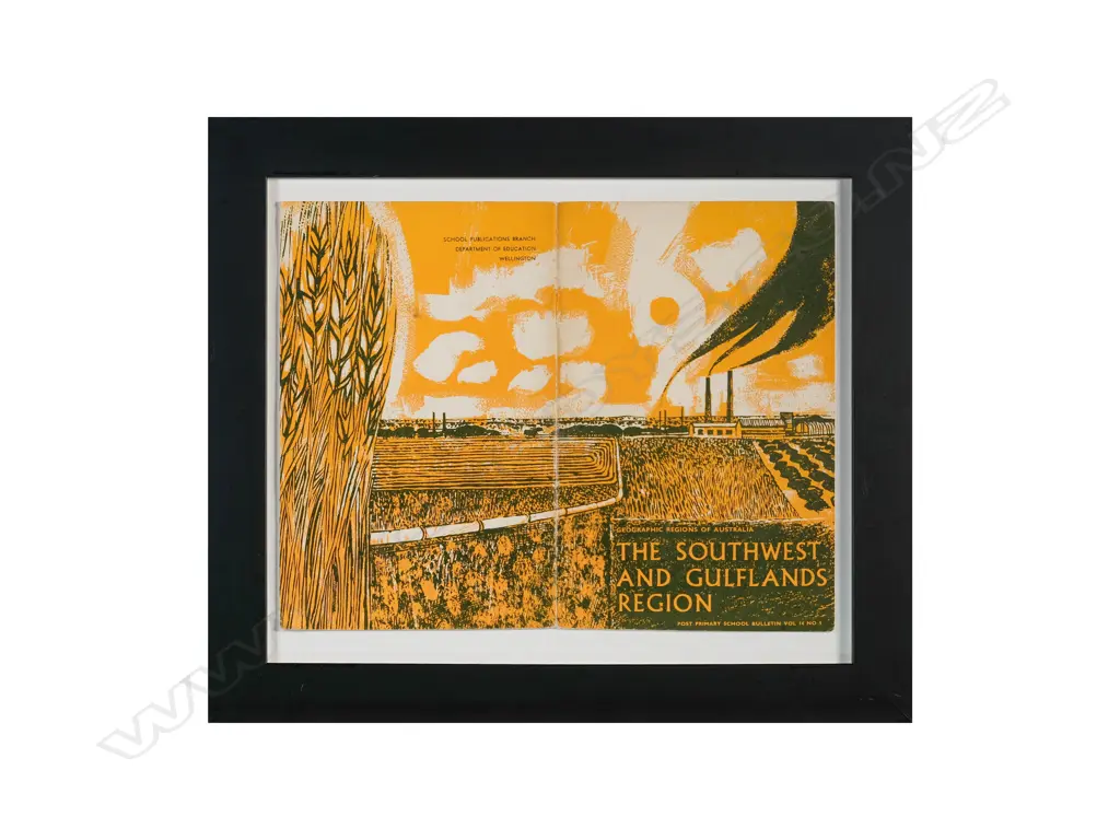 Robert Ellis (1929-2021) - The Southwest and Gulflands Regions - Post Primary School Bulletin Lithographic Cover Image 1++