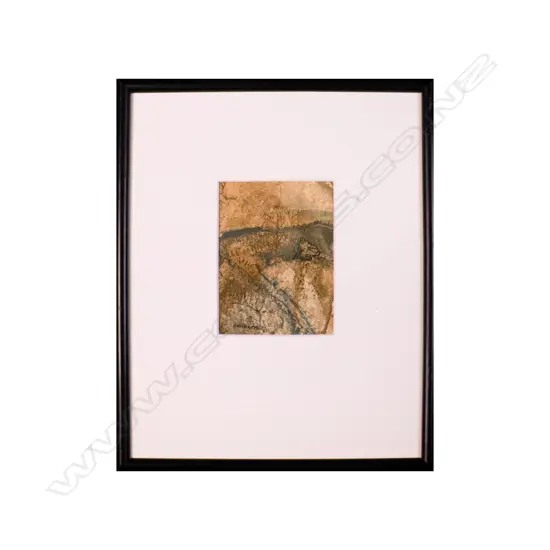 Susan Goldberg - Figure in Landscape - ink over monoprint. 1968