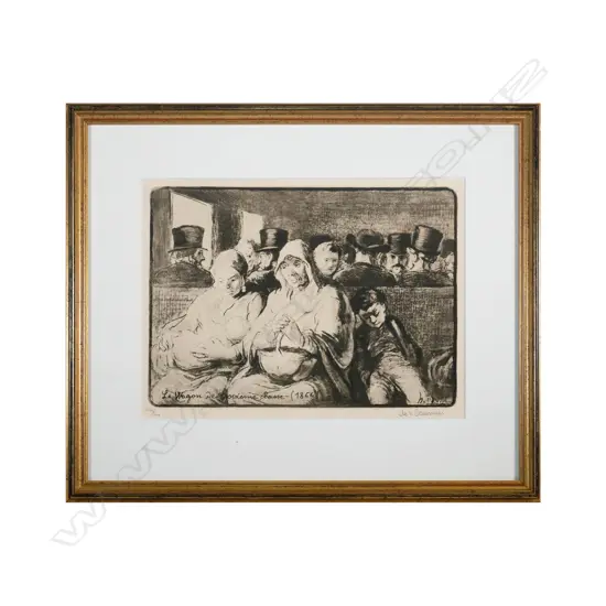 After Honoré Daumier (1808-1879) - A Wagon of the Third Class - lithograph