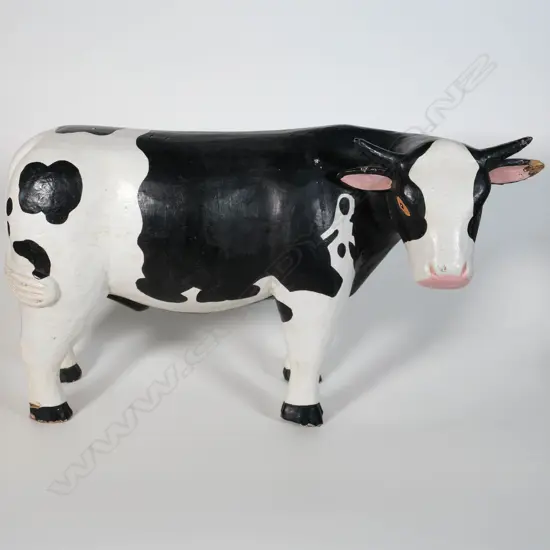 Vintage Carved & Painted Wooden Folk Art Bull