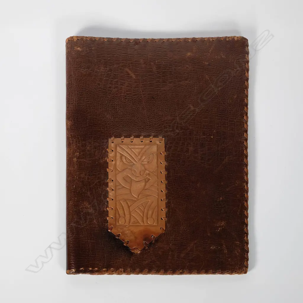 Two John Weeks etching Plates in hand tooled leather pouch Image 1++