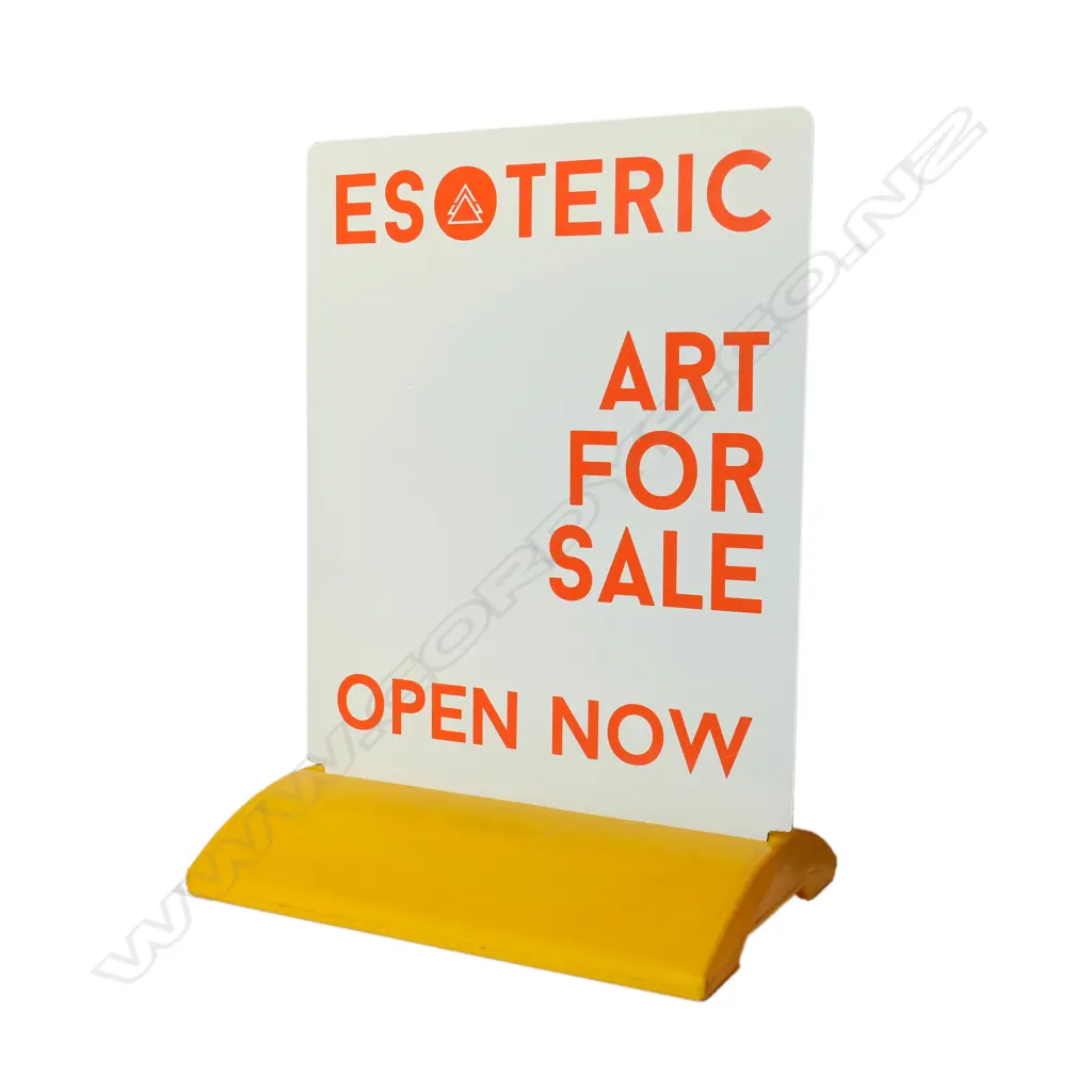 Esoteric Art for Sale' Footpath Sign . Water weight base 600 x 850 x 470mm Image 1++