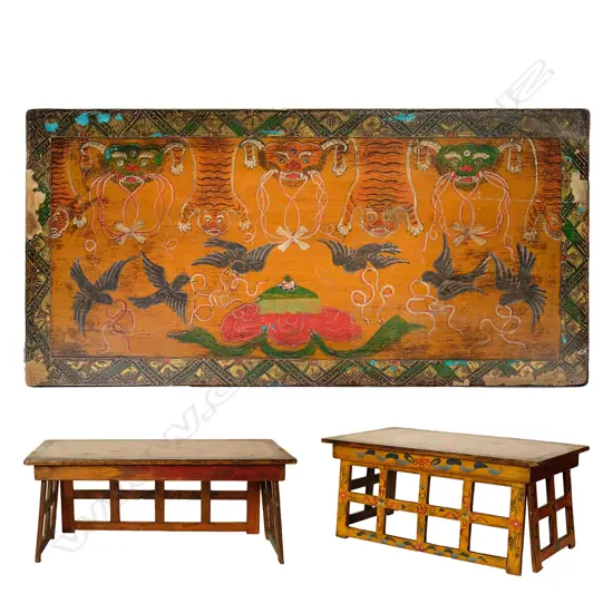 Antique hand painted Tibetan Choktse (folding shrine)
