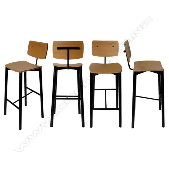 Four Tim Webber - Bent Ply & Powdercoated Steel Nixon Stools