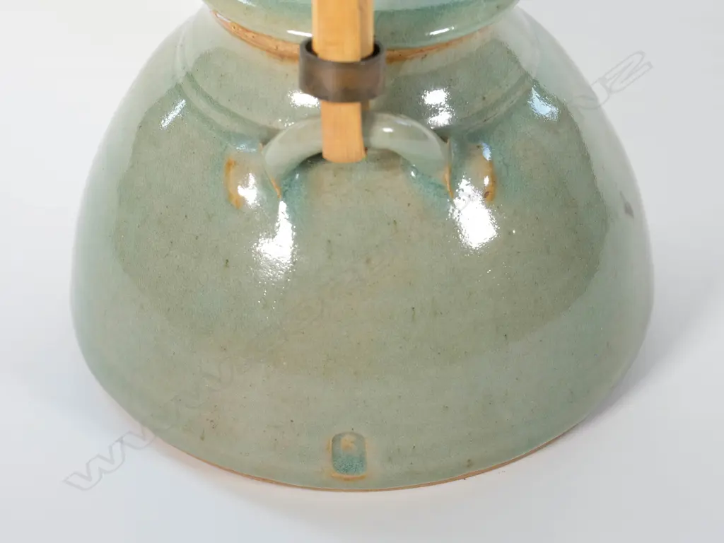 Peter Stichbury (1924-2015) - Celadon teapot w/ cane handle Image 1++