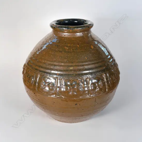 Warren Tippett (1941-1994) - Large Early Floor Vase w/ Cruciform Banding