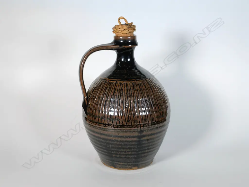 Mirek Smisek (1925-2013) - Tenmoku glazed flagon Image 1++