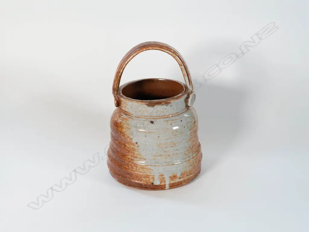 Barry Hockenhull - Shino glaze basket form vase Image 1++