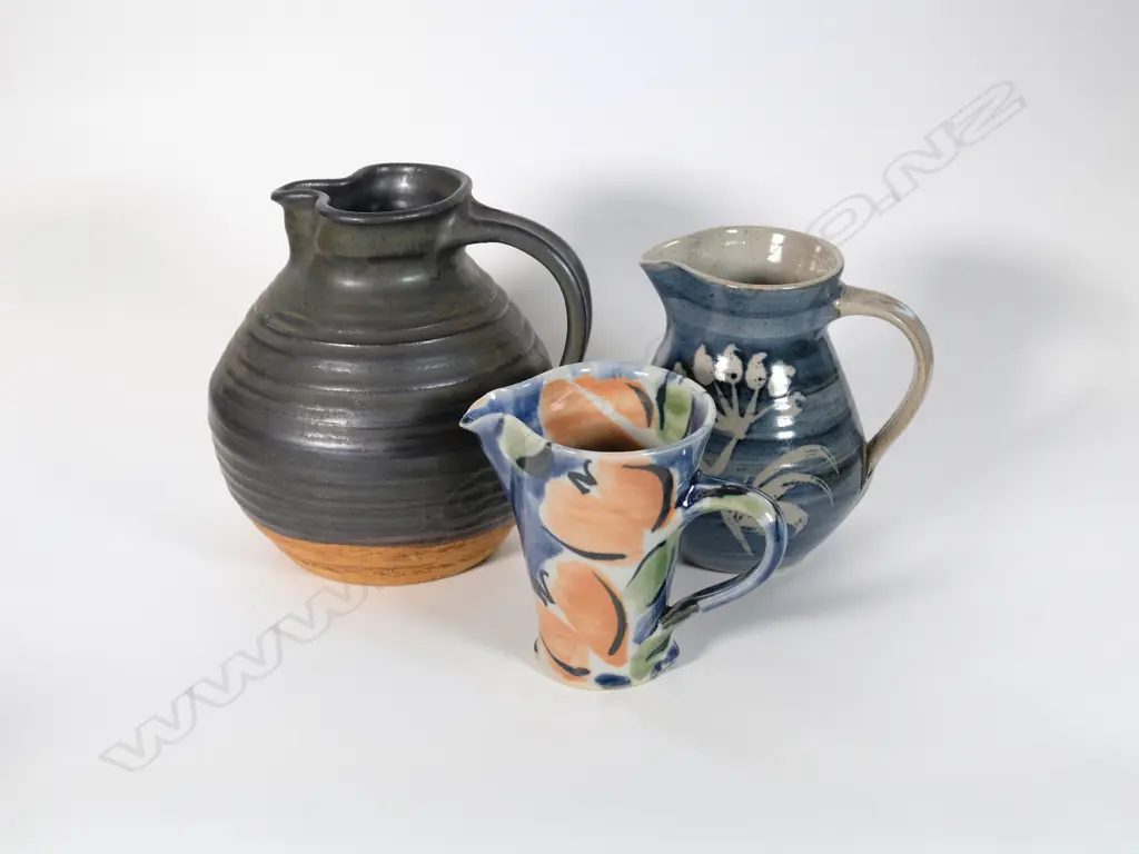 Three Pottery Jugs - Raewyn Atkinson & Stephen Carter Image 1++