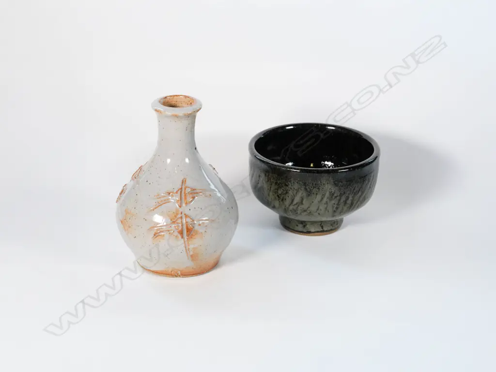 Peter Stichbury (1924-2015) vase with Mirek Smisek (1925-2013) yunomi Image 1++