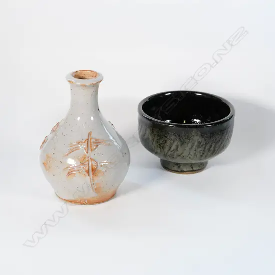 Peter Stichbury (1924-2015) vase with Mirek Smisek (1925-2013) yunomi